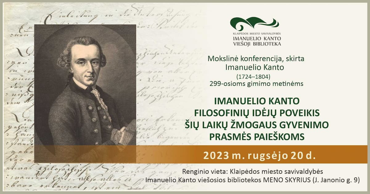 Mokslinė konferencija, skirta filosofo Imanuelio Kanto 299-osioms gimimo metinėms