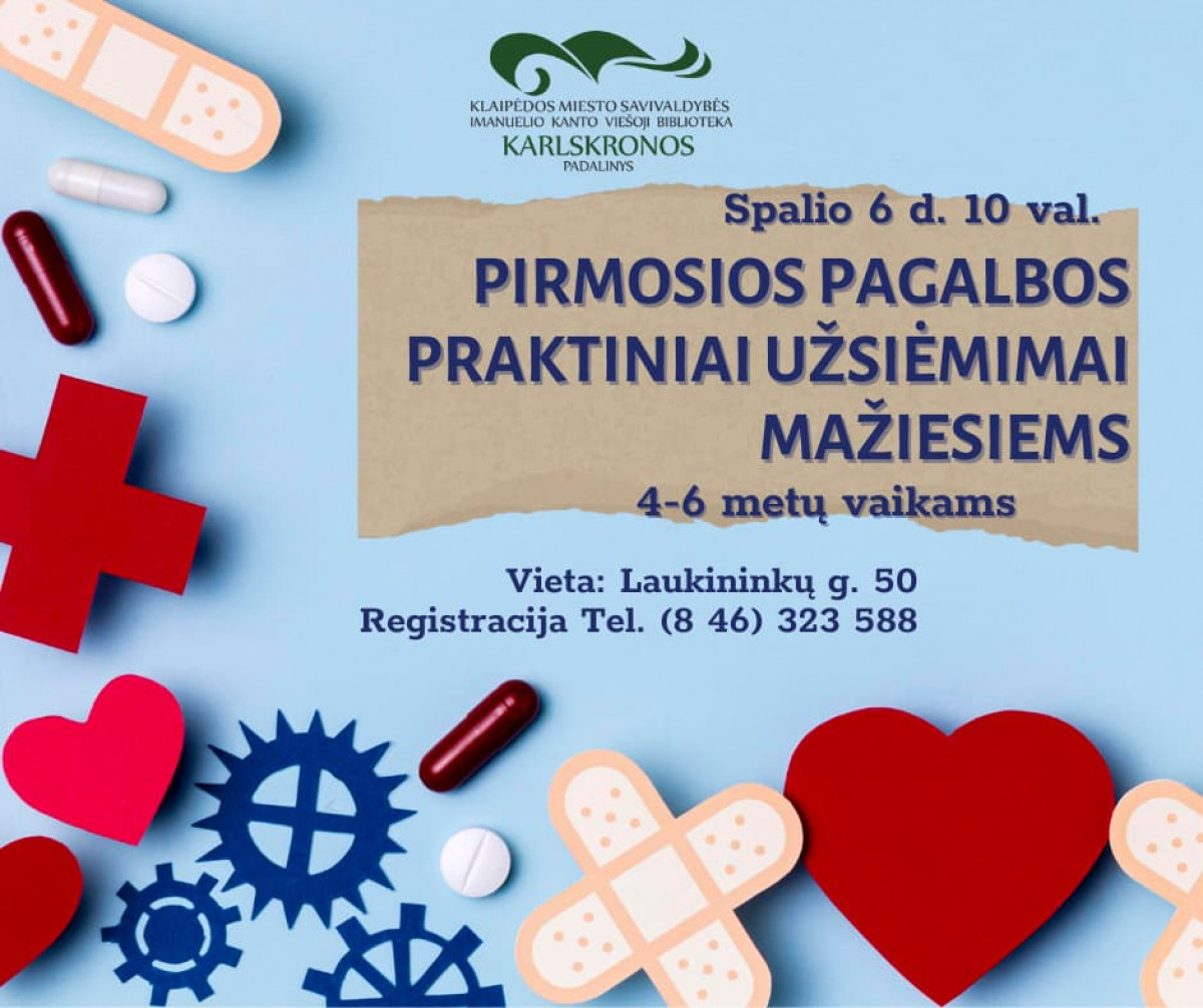 Renginio nuotrauka, Pirmosios pagalbos praktiniai užsiėmimai mažiesiems
