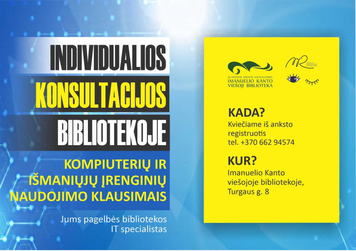 Renginio nuotrauka, Nemokamos individualios konsultacijos kompiuterių ir išmaniųjų įrenginių naudojimo klausimais