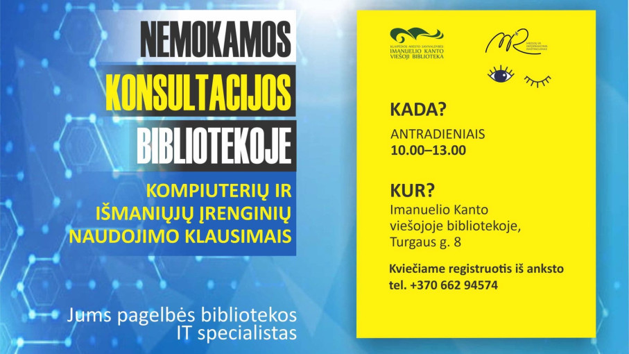 Renginio nuotrauka, Konsultacijos kompiuterių ir išmaniųjų įrenginių naudojimo klausimais
