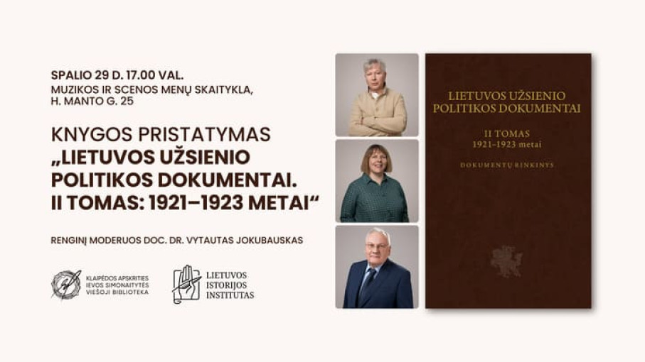 Renginio nuotrauka, Knygos „Lietuvos užsienio politikos dokumentai. II tomas: 1921–1923 metai“ pristatymas