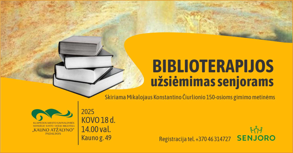 Biblioterapijos užsiėmimas senjorams