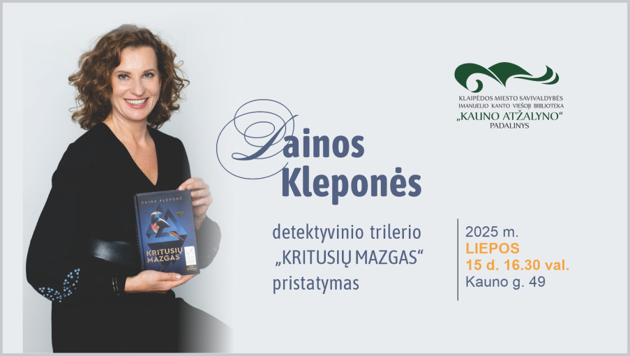 Renginio nuotrauka, Dainos Kleponės detektyvinio trilerio „Kritusių mazgas“ pristatymas