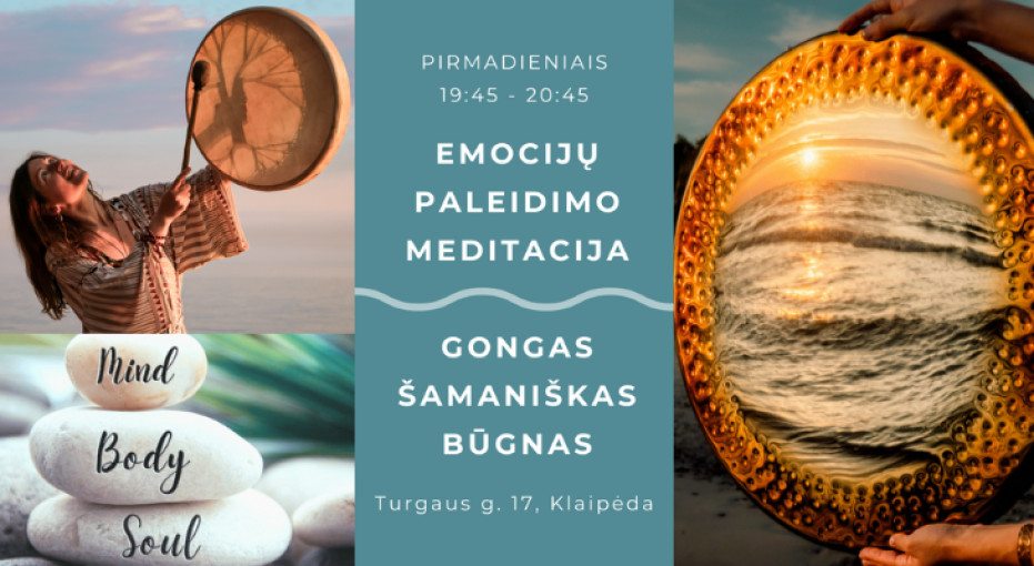 Renginio nuotrauka, EMOCIJŲ PALEIDIMO MEDITACIJA ~ GONGAS IR ŠAMANIŠKAS BŪGNAS