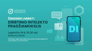 Žingsnis į MIRKT: dirbtinio intelekto pradžiamokslis