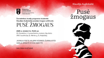 Žurnalistikos studentės Klaudijos Audickaitės poezijos knygos „Pusė žmogaus“ sutiktuvės