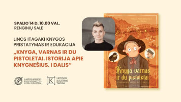 Linos Itagaki knygos „Knyga, varnas ir du pistoletai. Istorija apie knygnešius. I dalis“ pristatymas ir edukacija