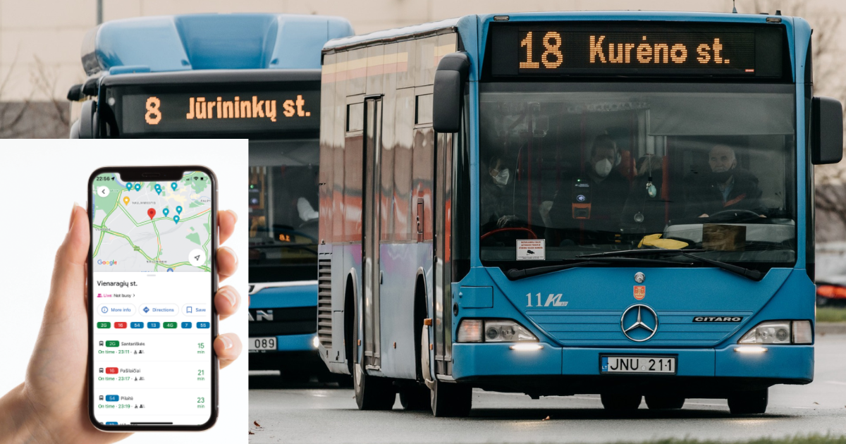 Pristatoma naujovė Vilniuje, Kaune ir Klaipėdoje: telefone – viešojo transporto judėjimas realiu laiku
