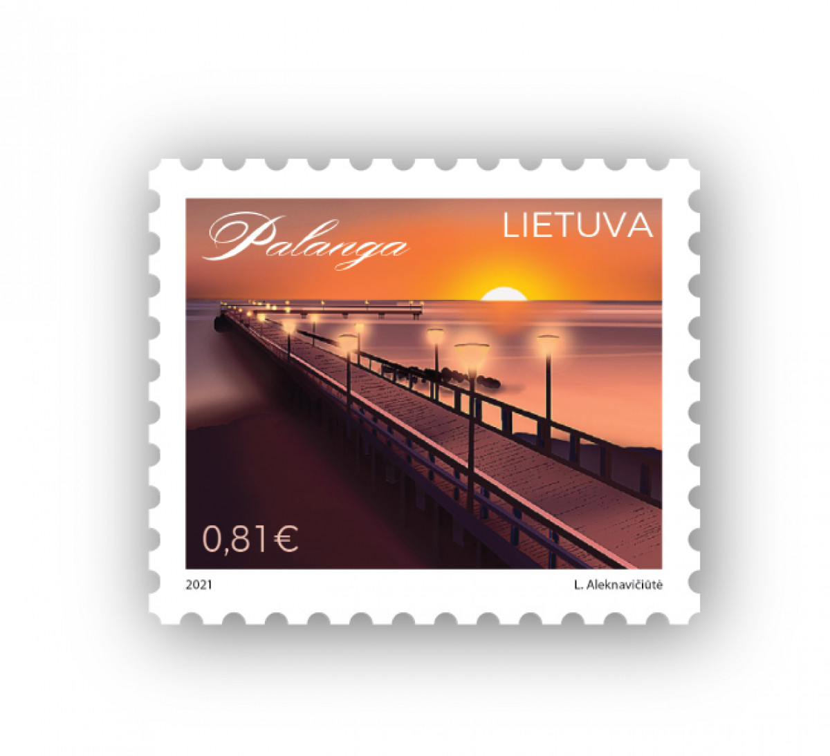Pašto ženkle įamžintas populiariausio Lietuvos kurorto simbolis – Palangos tiltas