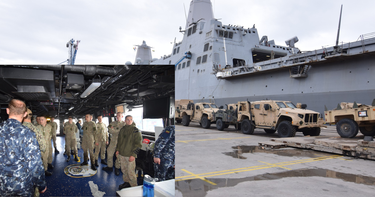 Karinių jūrų pajėgų kariai turėjo progą apsilankyti Klaipėdos uoste viešinčiame JAV laive "Arlington"
