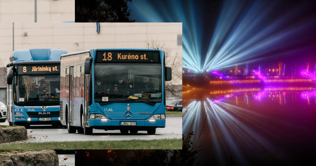 Ketvirtadienio-šeštadienio vakarais Klaipėdos autobusai važiuos apylankomis