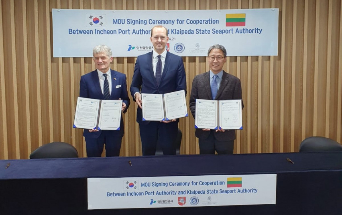 Klaipėdos ir Pietų Korėjos jūrų uostai nuo šiol bendradarbiaus skaitmenizacijos, inovacijų ir aplinkosaugos srityse