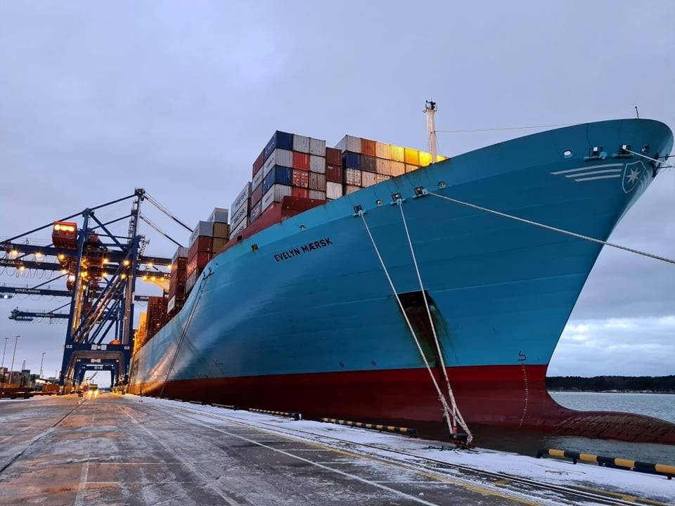 konteinerių gigantas „Evelyn Maersk“ klaipėda