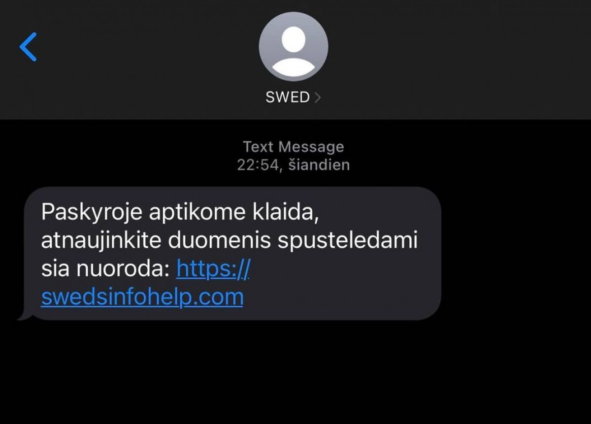 Gyventojai sulaukia skambučių bei SMS žinučių su nuorodomis į netikrą „Swedbank“ puslapį