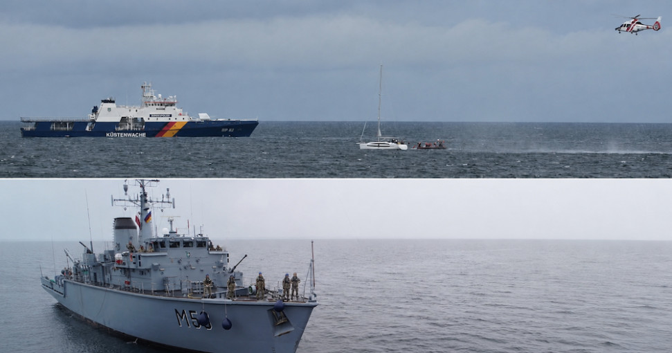 NATO pratybų metu Lietuvos karinis laivas „Skalvis“ reagavo į realų nelaimės signalą jūroje