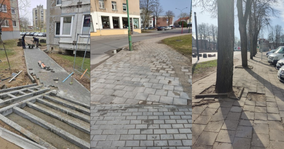 Klaipėdoje įsibėgėja šaligatvių atnaujinimo darbai