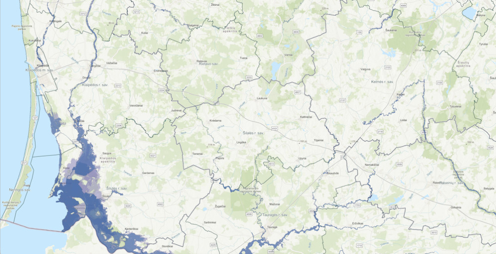 Apie galimas potvynių grėsmes ir rizikas – interaktyviuose žemėlapiuose