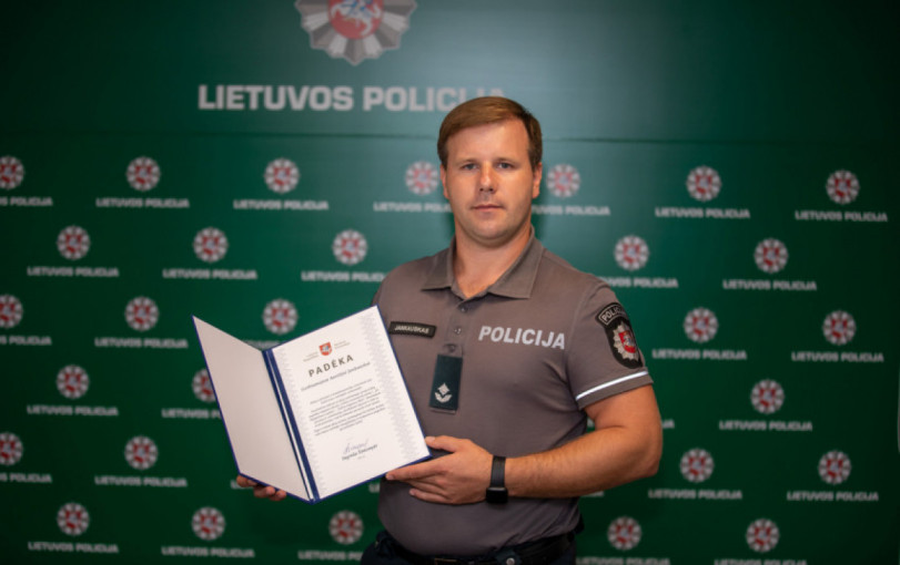 Klaipėdos apskr. VPK Kelių policijos pareigūnui - Ministrės Pirmininkės padėka