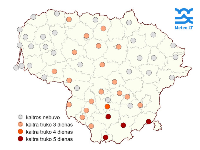 Pirmoji šių metų kaitra pažymėta rekordais