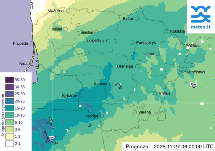 Sinoptikai perspėja dėl pavojingų sąlygų Lietuvoje