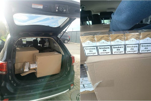 Šilutiškio automobilyje – 2000 pakelių suklastotų cigarečių